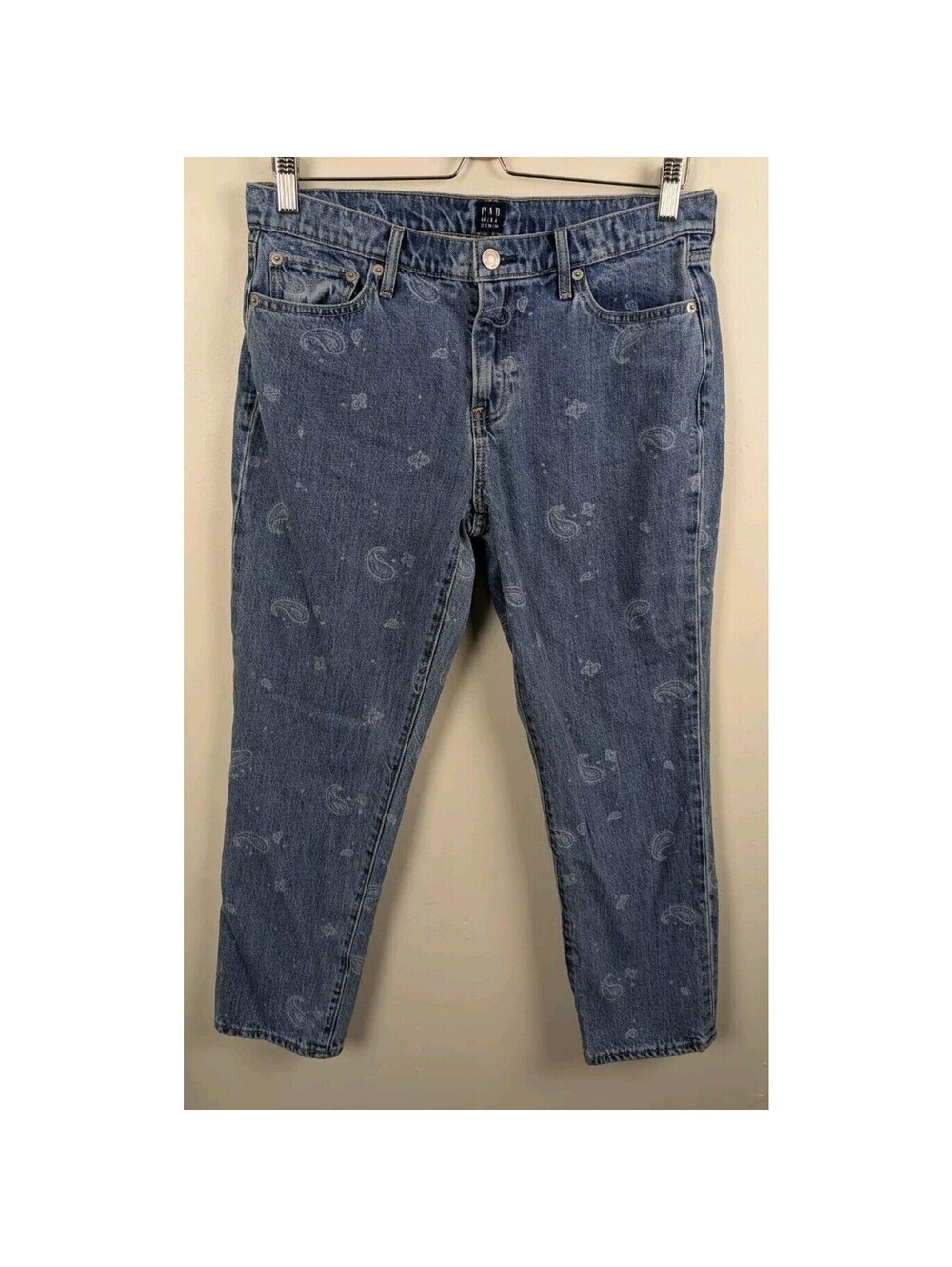 Gap Denim Women's Size 28 Paisley Print Jeans Straight 26" Inseam